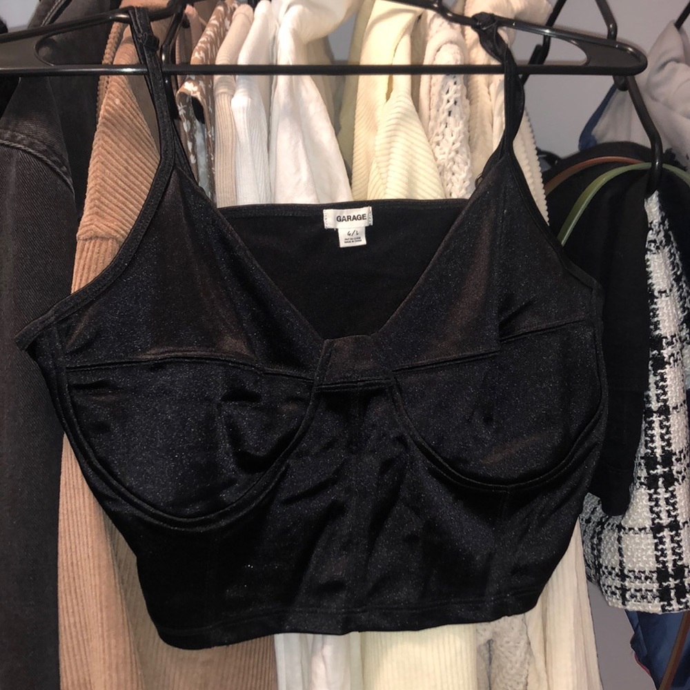 Satin crop tank